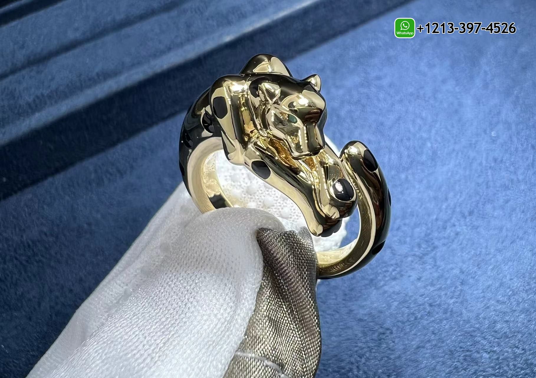 03erv2jf5sh Custom Made 1:1 Best Quality Cartier Panthère de Cartier 18K Yellow Gold Onyx Black Lacquer Tsavorite Garnets Ring - High Quality 18k Gold and Diamond Luxury Distinctive Collection Designer Jewelry Customized Factory Price - Image 6