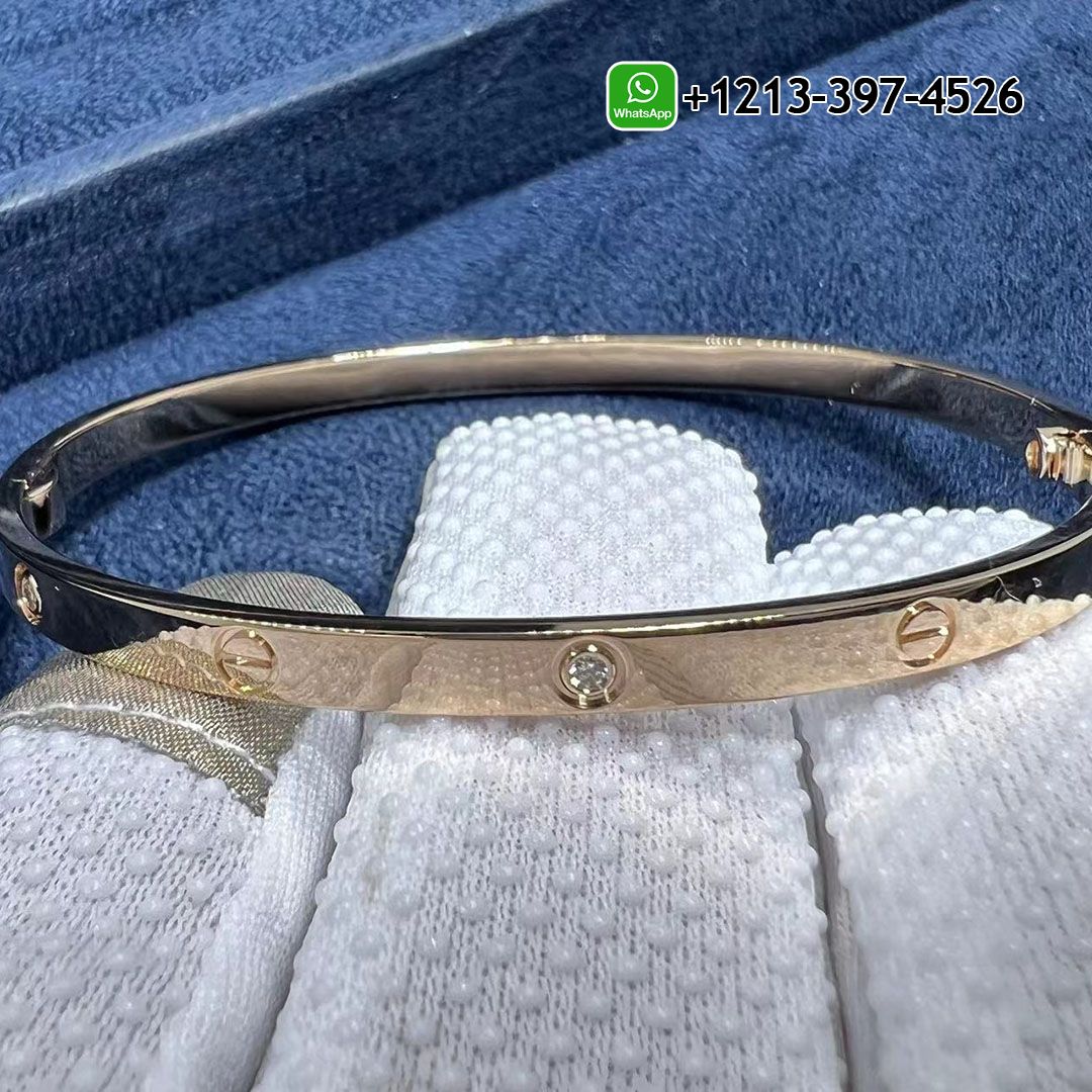 0ce11kjwb1p Cartier 18k Rose Gold 6 Diamond Small Model Love Bangle Bracelet Replica - High Quality 18k Gold and Diamond Luxury Distinctive Collection Designer Jewelry Customized Factory Price