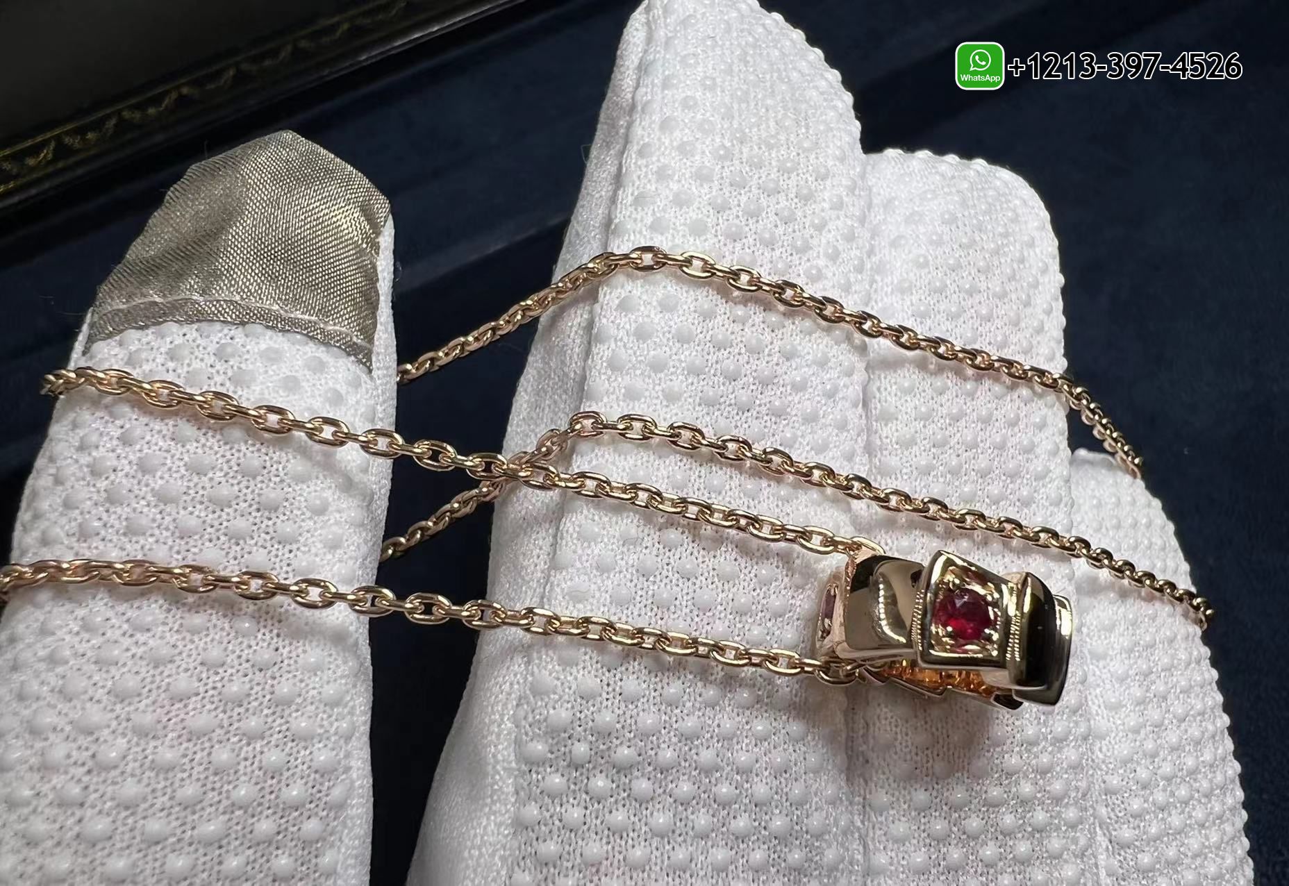 0hatzx3zy44 Custom Made Bvlgari Serpenti Necklace Set With Carnelian Elements And Demi Pavé Ruby - High Quality 18k Gold and Diamond Luxury Distinctive Collection Designer Jewelry Customized Factory Price - Image 4