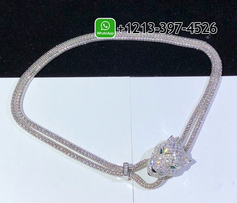 0kiy23uz3ag Custom Made Best Quality 1:1 Cartier Panthere De 18k White Gold Diamond Emerald Onyx Cartier Necklace - High Quality 18k Gold and Diamond Luxury Distinctive Collection Designer Jewelry Customized Factory Price - Image 5