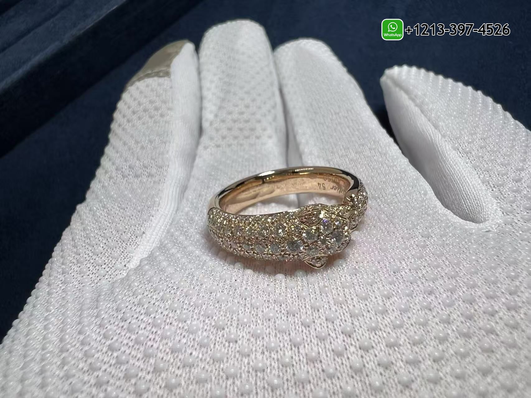 0lm4uemy0hq Cartier 18k Rose Gold Pave Diamond Panthere de Cartier Small Model Ring N4765500 - High Quality 18k Gold and Diamond Luxury Distinctive Collection Designer Jewelry Customized Factory Price - Image 7