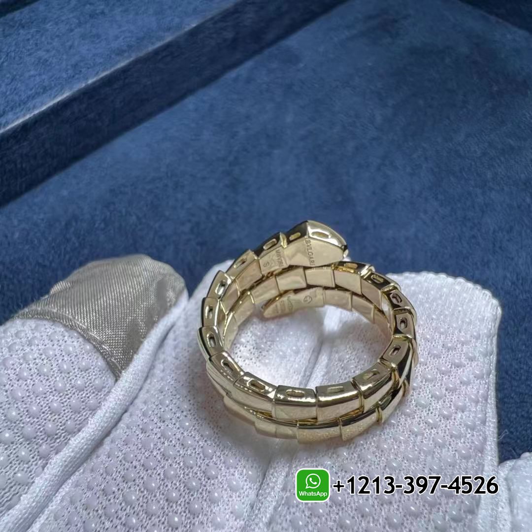 0nvrn0w4zgi Bvlgari Serpenti Viper 18k Yellow Gold Diamond Two-coil Ring 357877 - High Quality 18k Gold and Diamond Luxury Distinctive Collection Designer Jewelry Customized Factory Price - Image 4