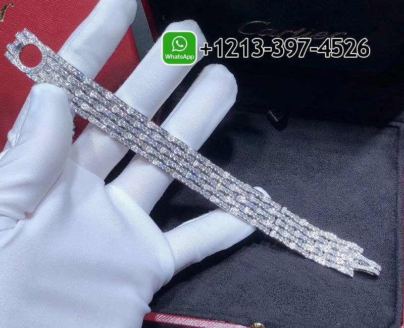 0quh1ueplmq Best Sellers 1:1 Quality Cheap Custom Made High Jewelry Cartier 18k White Gold Pave Diamond 5-Row Agrafe Bracelet - High Quality 18k Gold and Diamond Luxury Distinctive Collection Designer Jewelry Customized Factory Price - Image 7