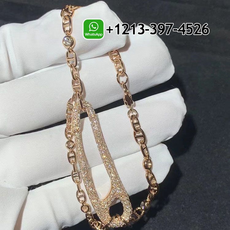 0tgebpioekd Hermes Chaine D’ancre Punk Diamond 18k Rose Gold Bracelet H217431B 00SH - High Quality 18k Gold and Diamond Luxury Distinctive Collection Designer Jewelry Customized Factory Price - Image 2