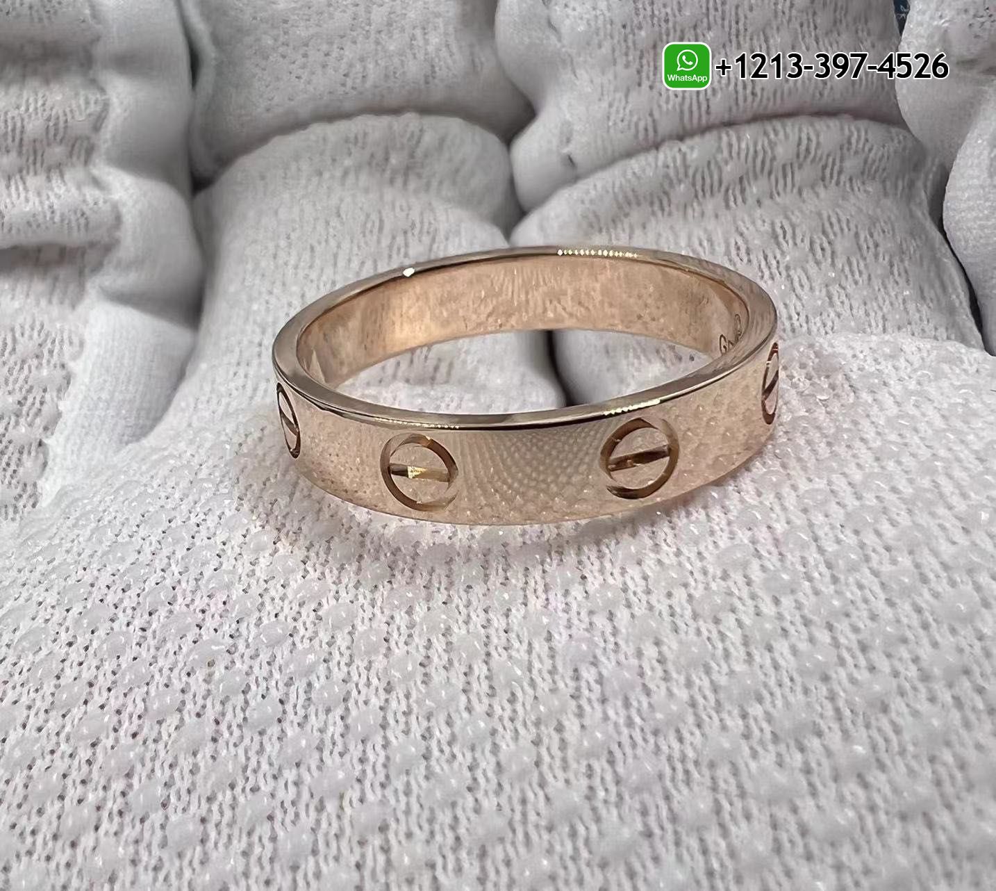 144l4hzzael Custom Cartier 18K Rose Gold 3.6mm LOVE Wedding Band Ring - High Quality 18k Gold and Diamond Luxury Distinctive Collection Designer Jewelry Customized Factory Price - Image 5