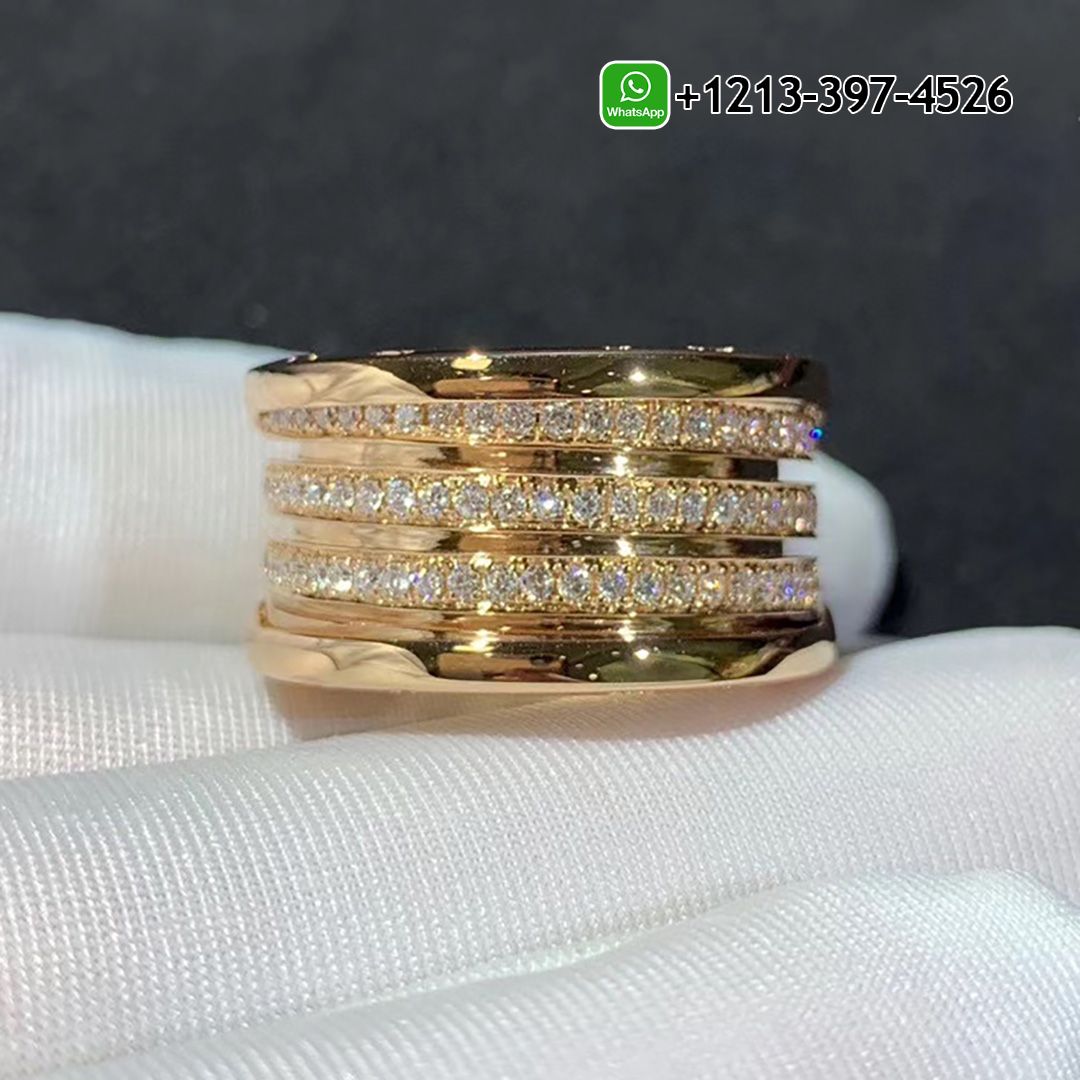 14hvdvuv2ad Bvlgari 4 Band B.Zero1 Diamond 18k Yellow Gold Ring - High Quality 18k Gold and Diamond Luxury Distinctive Collection Designer Jewelry Customized Factory Price - Image 3