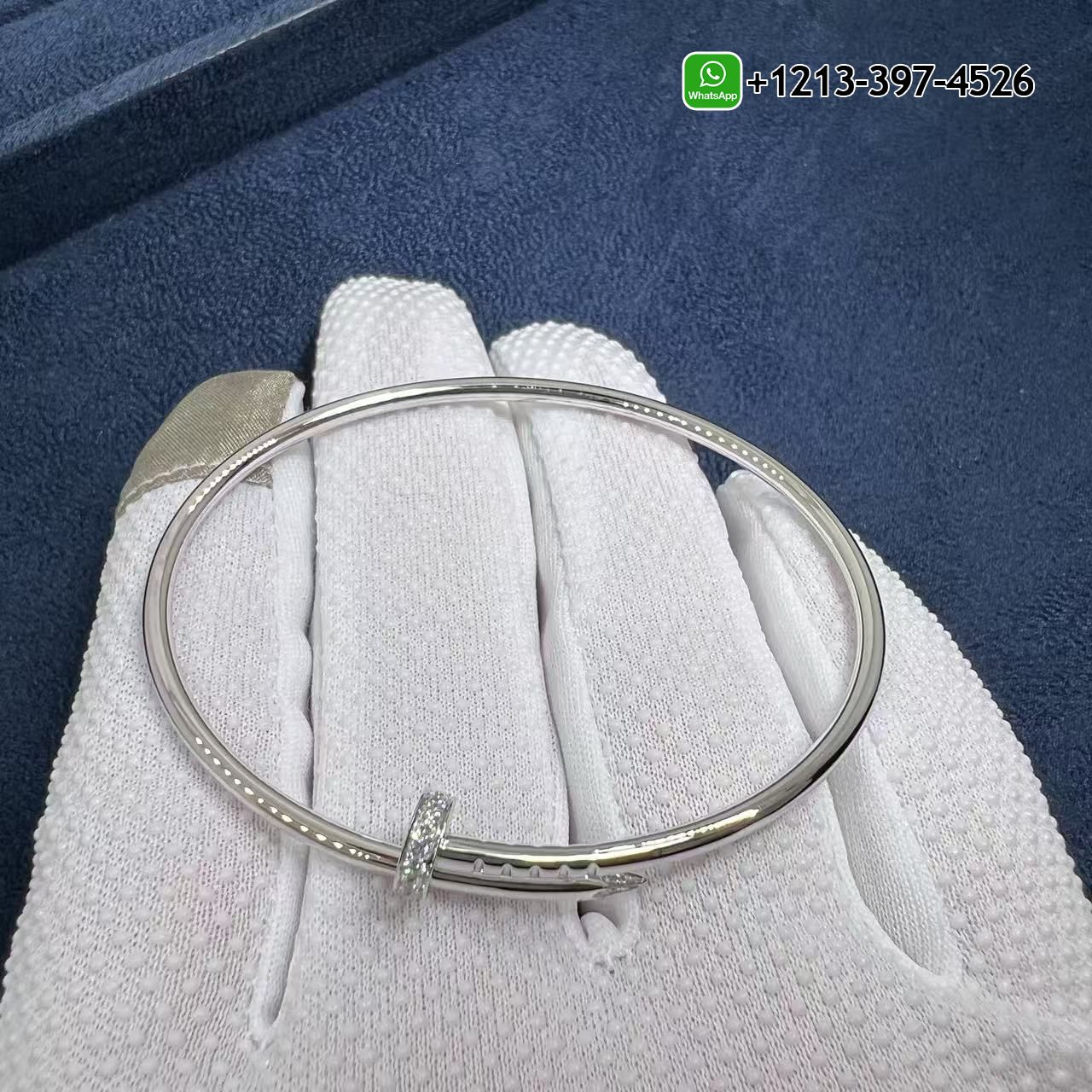 14yoidvqlra Custom Cartier Juste Un Clou Diamonds 18k White Gold Small Model Nail Bracelet - High Quality 18k Gold and Diamond Luxury Distinctive Collection Designer Jewelry Customized Factory Price - Image 2
