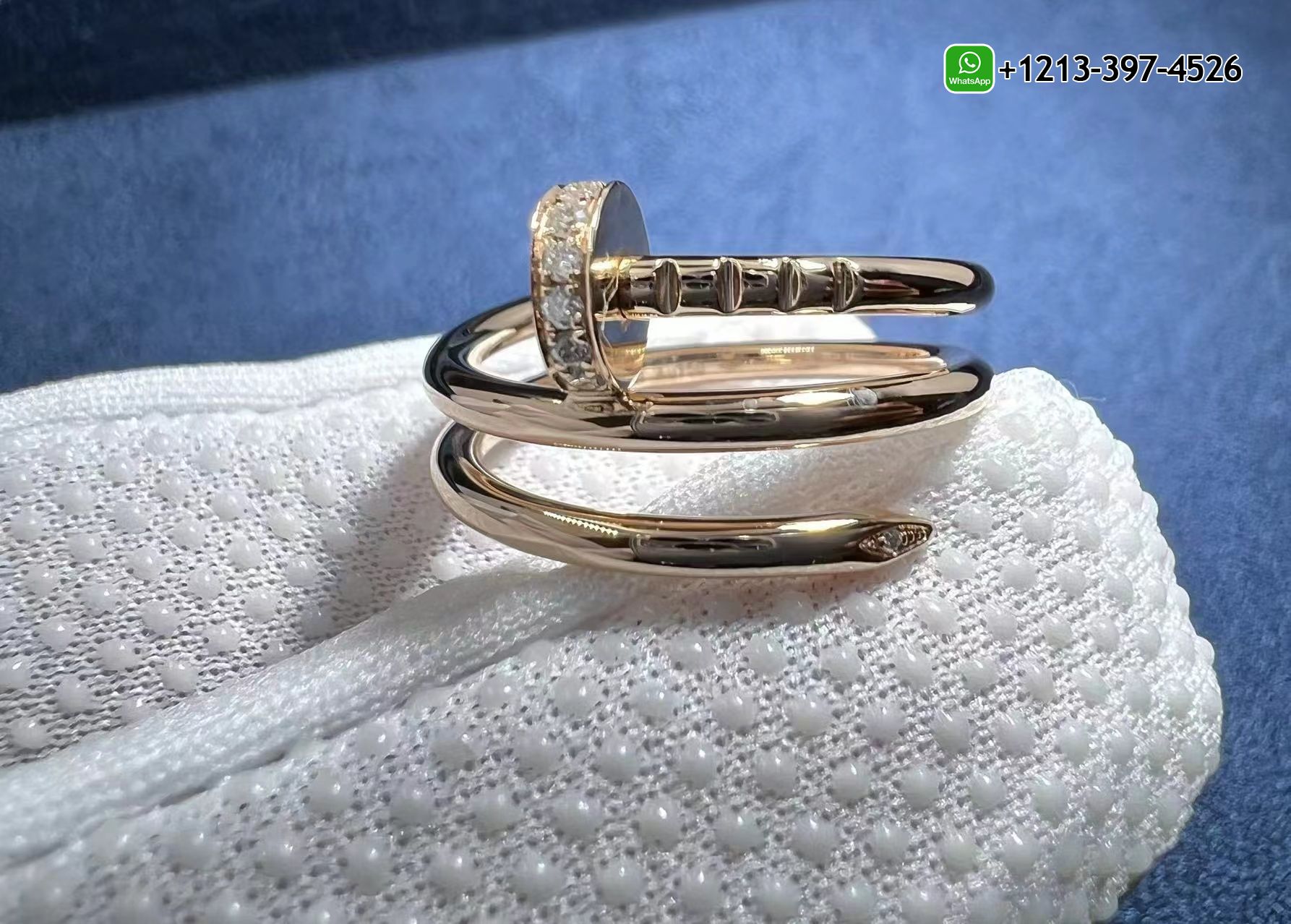 154pjj4wmeu Best Sellers 1:1 Quality Cheap Custom Made Cartier Juste Un Clou 18k Rose Gold Diamond Double Row Nail Ring - High Quality 18k Gold and Diamond Luxury Distinctive Collection Designer Jewelry Customized Factory Price - Image 3