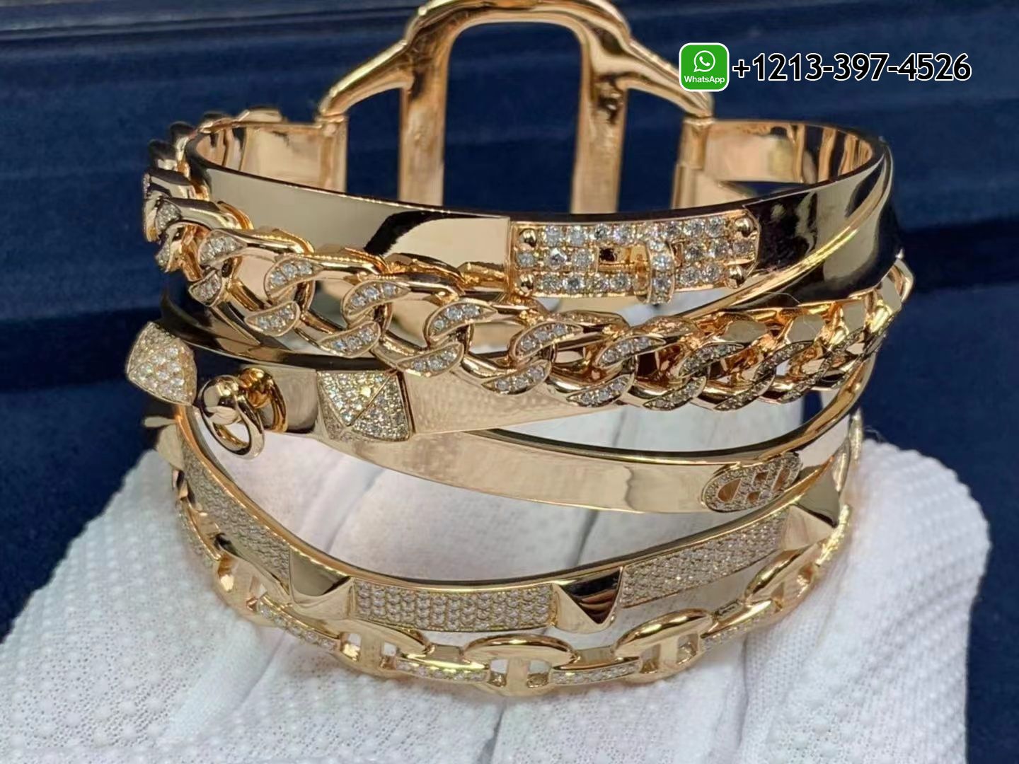 1bqufjbyg0m Custom Made Best Quality 1:1 HERMÈS Alchimie 18K Rose Gold & Diamond Bracelet Cuff 4.73cts Exceptional & RARE - High Quality 18k Gold and Diamond Luxury Distinctive Collection Designer Jewelry Customized Factory Price - Image 3