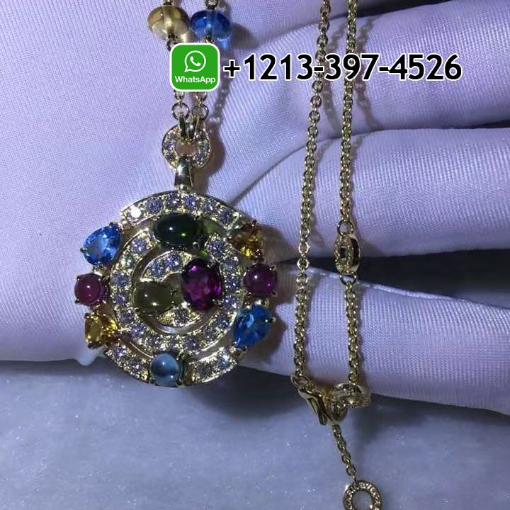 1djsa03p5lh Bvlgari Astrale Diamond Color Stone 18K Yellow Gold Diamond Pendant Necklace - High Quality 18k Gold and Diamond Luxury Distinctive Collection Designer Jewelry Customized Factory Price - Image 4