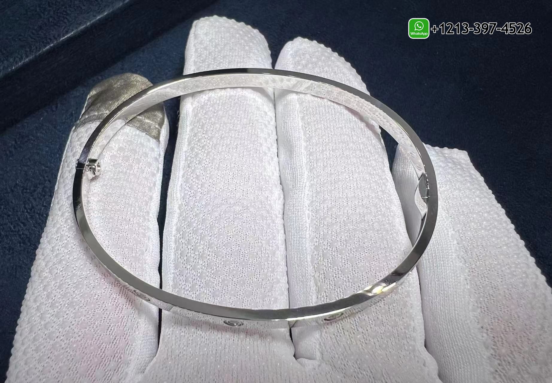 1edng0qnder Custom Made Cartier Love 18K White Gold 10 Diamond Small Model Bracelet - High Quality 18k Gold and Diamond Luxury Distinctive Collection Designer Jewelry Customized Factory Price - Image 3