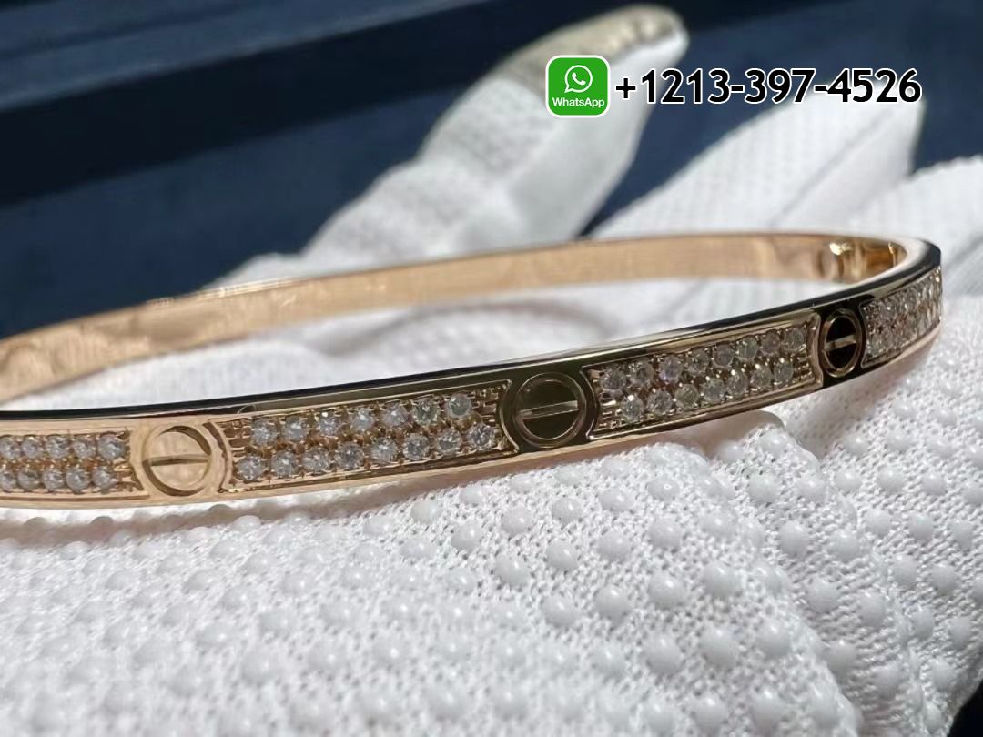 1gq3k1q42tq Custom Made Top Quality Cartier 18K Rose Gold Diamond Paved Small Model LOVE Bracelet - High Quality 18k Gold and Diamond Luxury Distinctive Collection Designer Jewelry Customized Factory Price - Image 6