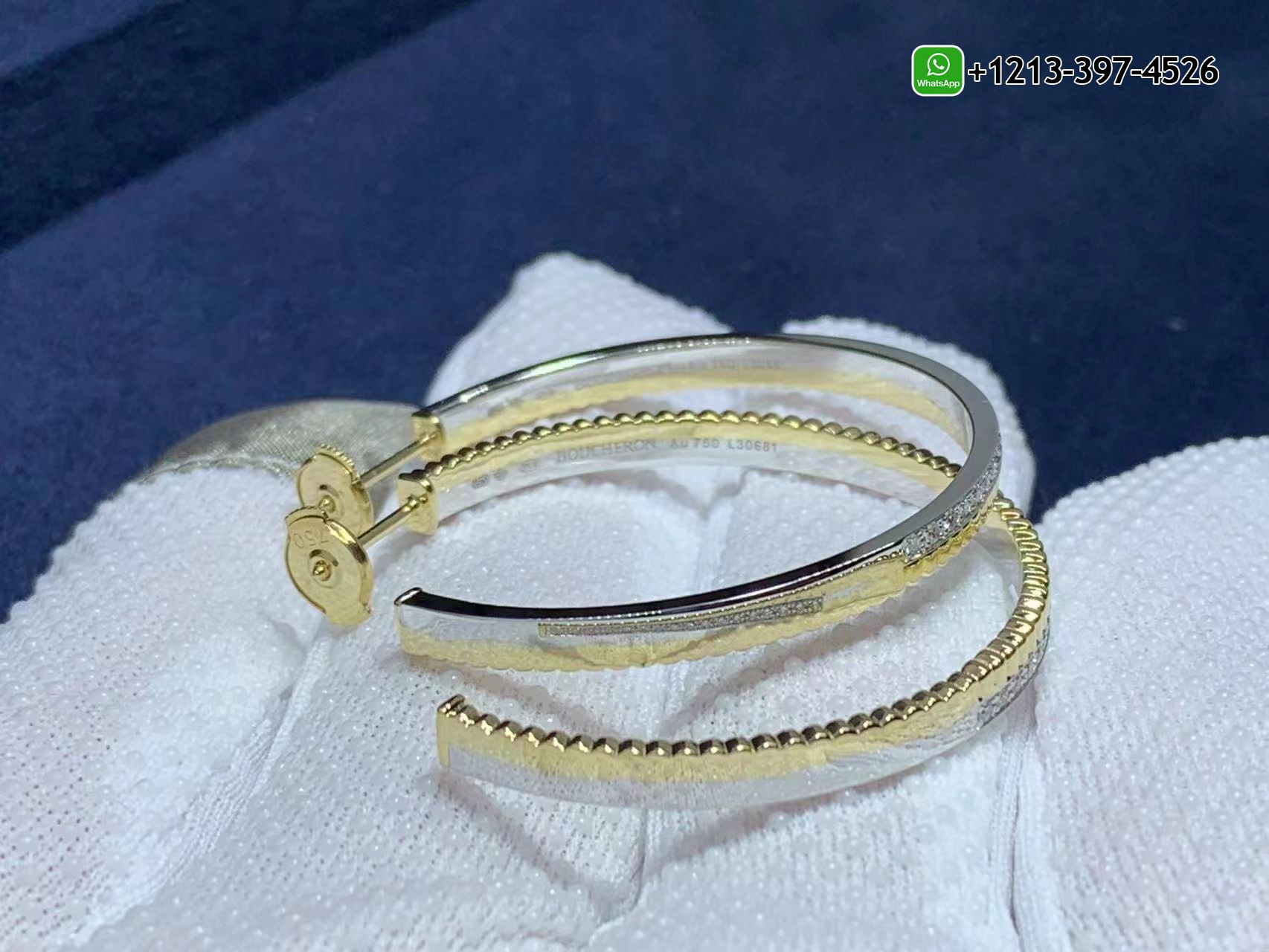 1isd4ze1gtb Custom Made Best Quality 1:1 Cheap Boucheron Quatre Radiant 18K Two-Tone Gold & Diamond Creole Hoop Earrings - High Quality 18k Gold and Diamond Luxury Distinctive Collection Designer Jewelry Customized Factory Price - Image 3