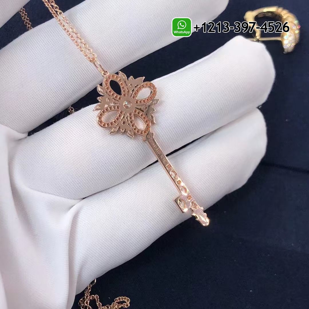 Custom Made Best Sellers Quality 1:1 Tiffany 18K Rose Gold Diamonds Victoria Key Pendant Necklace - High Quality 18k Gold and Diamond Luxury Distinctive Collection Designer Jewelry Customized Factory Price 1jqf0e0eut3