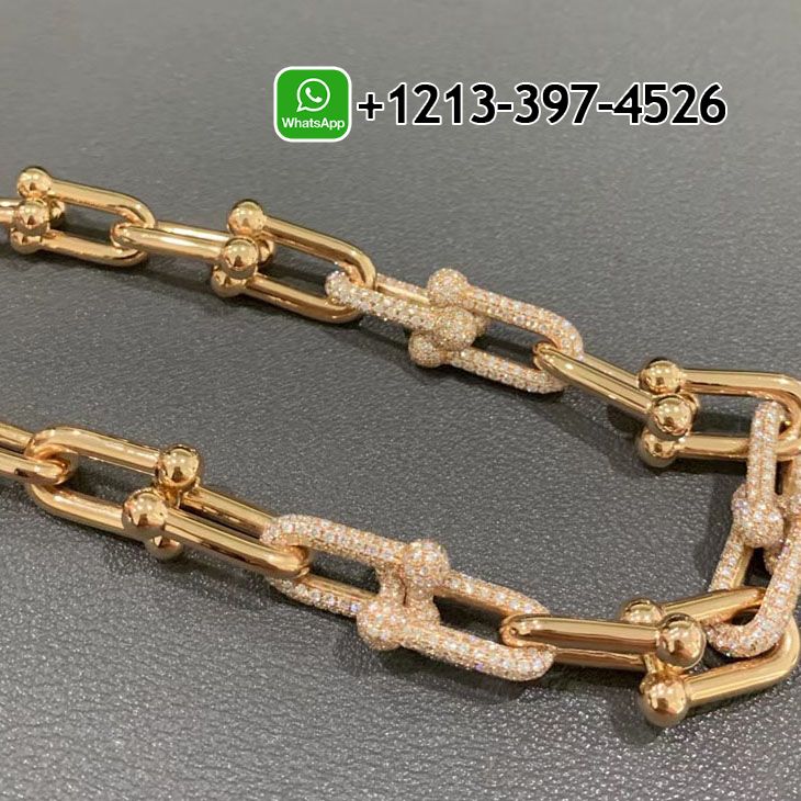 1nmjf3qq5ny Custom Made Best Sellers Quality 1:1 Tiffany City HardWear 18k Rose Gold Pavé Diamonds Graduated Link Necklace - High Quality 18k Gold and Diamond Luxury Distinctive Collection Designer Jewelry Customized Factory Price - Image 2