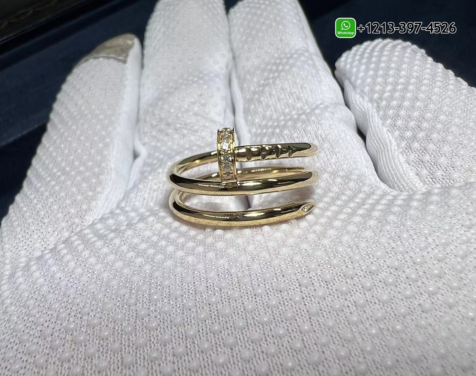 1qllgvk2xmd Best Quality Cartier Juste Un Clou 18k Yellow Gold Diamond Double Row Nail Ring - High Quality 18k Gold and Diamond Luxury Distinctive Collection Designer Jewelry Customized Factory Price - Image 6