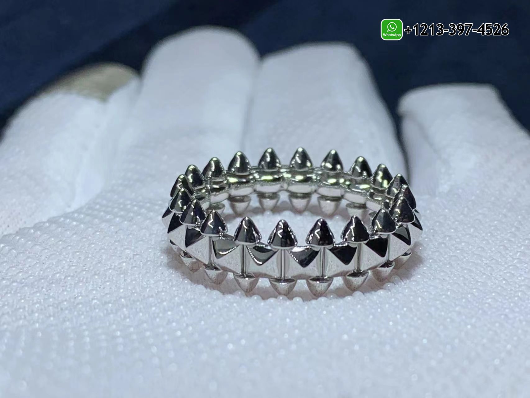 1rkkyv4oaoe Best Sellers 1:1 Quality Cheap Custom Made Cartier 18k White Gold Clash De Cartier Medium Model Band Ring - High Quality 18k Gold and Diamond Luxury Distinctive Collection Designer Jewelry Customized Factory Price - Image 5