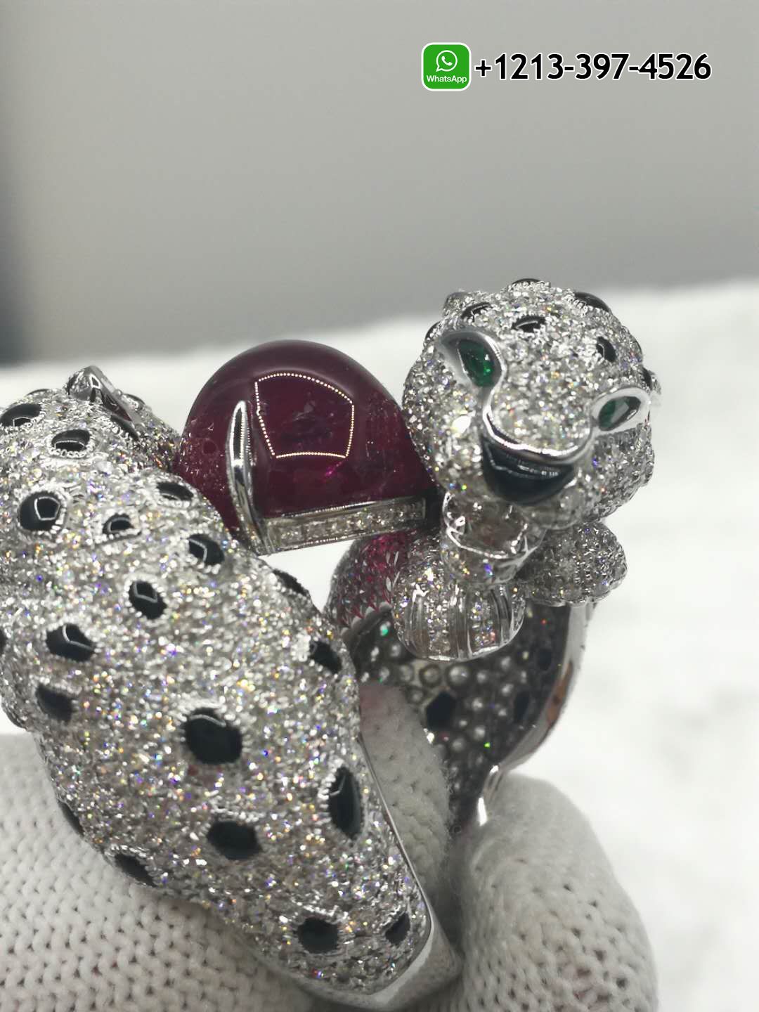 1tfiry1cept Cartier 18k White Gold Ruby Emeralds Onyx Panthere de Cartier High Jewellery Ring - High Quality 18k Gold and Diamond Luxury Distinctive Collection Designer Jewelry Customized Factory Price - Image 6