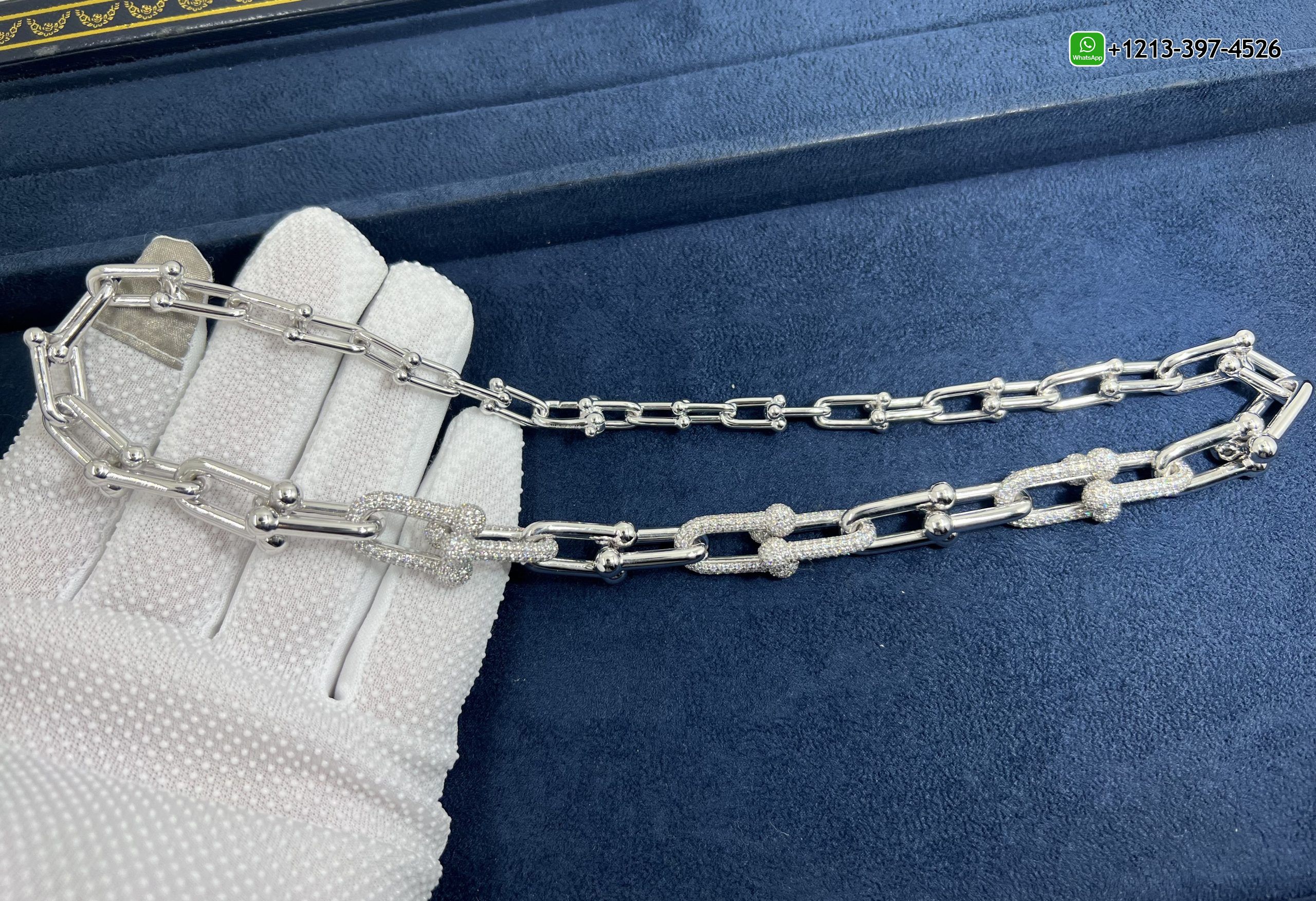 1uqlbquqjhn Custom Made Best Sellers Quality 1:1 Tiffany City HardWear 18k White Gold Pavé Diamonds Graduated Link Necklace - High Quality 18k Gold and Diamond Luxury Distinctive Collection Designer Jewelry Customized Factory Price - Image 5