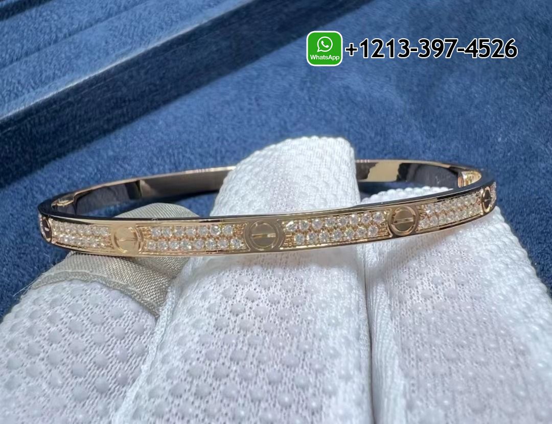 1voungpj4hh Custom Made Top Quality Cartier 18K Rose Gold Diamond Paved Small Model LOVE Bracelet - High Quality 18k Gold and Diamond Luxury Distinctive Collection Designer Jewelry Customized Factory Price - Image 8