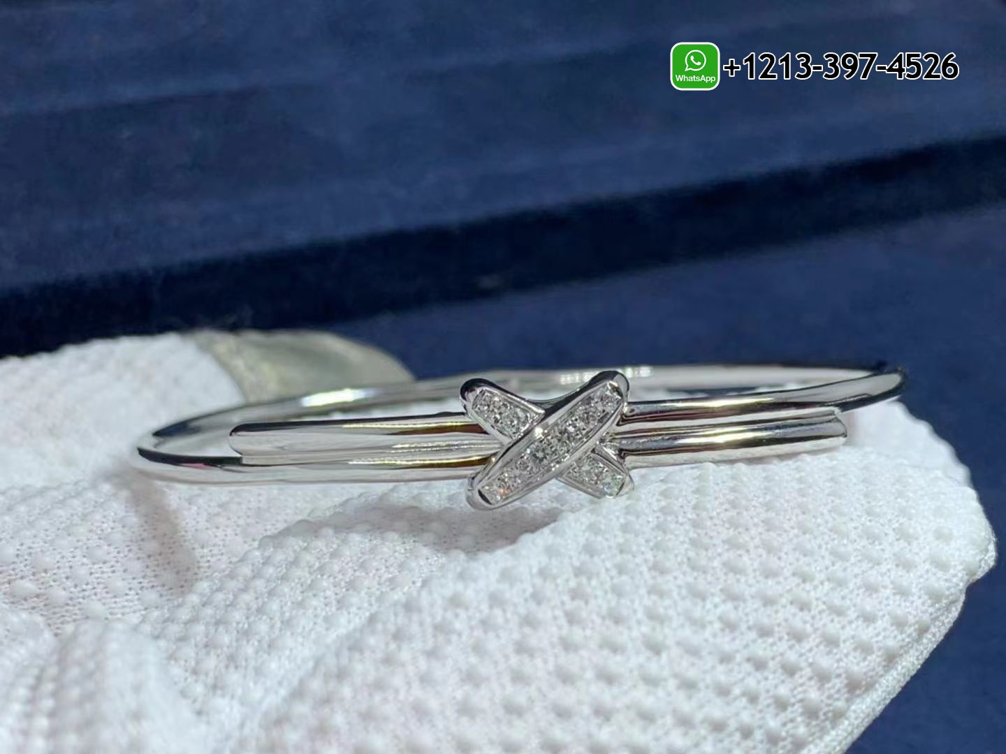 1xt3pzimwru Custom Made Best Quality 1:1 Cheap Chaumet 18k White Gold Jeux De Liens Diamonds Bracelet - High Quality 18k Gold and Diamond Luxury Distinctive Collection Designer Jewelry Customized Factory Price - Image 4