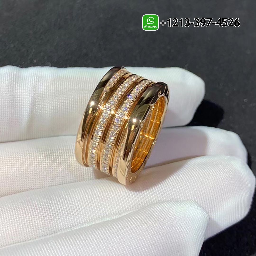 1zugd1u03dj Bvlgari 4 Band B.Zero1 Diamond 18k Yellow Gold Ring - High Quality 18k Gold and Diamond Luxury Distinctive Collection Designer Jewelry Customized Factory Price - Image 4