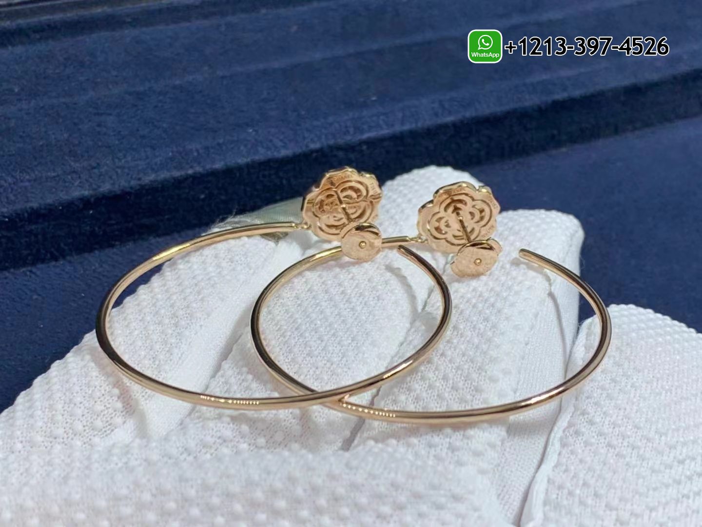 20ub0xaa5cu Best Sellers 1:1 Quality Cheap Custom Made 18k Rose Gold & Diamond Extrait De Camélia Hoop Earrings - High Quality 18k Gold and Diamond Luxury Distinctive Collection Designer Jewelry Customized Factory Price - Image 6