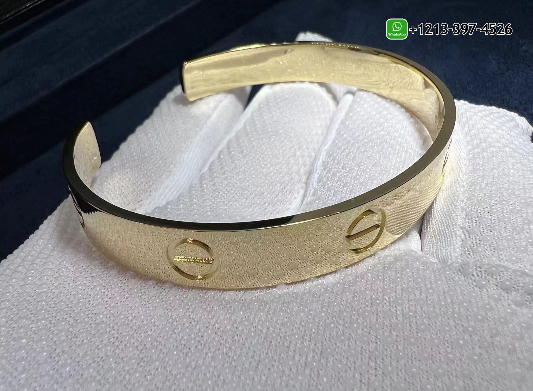21ajwm1w453 Custom Made Best Sellers Quality 1:1 Copy Cartier Solid 18K Yellow Gold Open Love Cuff Bracelet Replica - High Quality 18k Gold and Diamond Luxury Distinctive Collection Designer Jewelry Customized Factory Price - Image 4