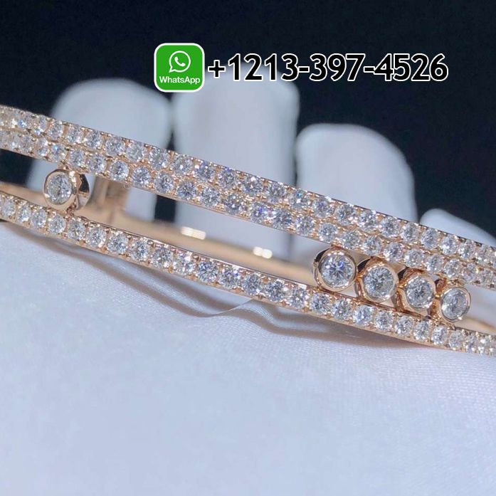 21nv1bovfjt Custom Made Best Sellers Quality 1:1 Messika 18K Rose Gold Pave Diamond Move Romane Bangle Bracelet - High Quality 18k Gold and Diamond Luxury Distinctive Collection Designer Jewelry Customized Factory Price - Image 5
