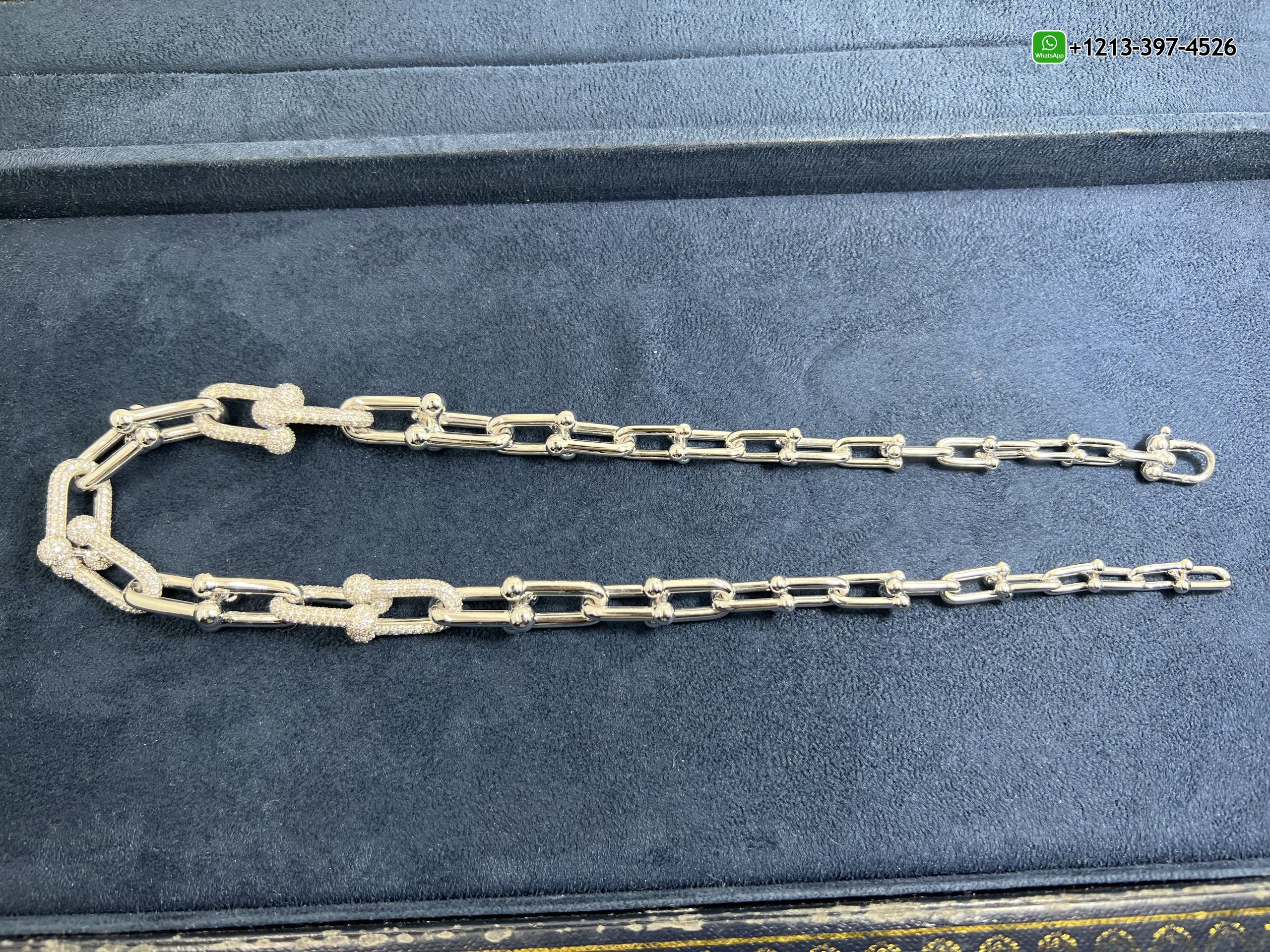 242h2yomgjt Custom Made Best Sellers Quality 1:1 Tiffany City HardWear 18k White Gold Pavé Diamonds Graduated Link Necklace - High Quality 18k Gold and Diamond Luxury Distinctive Collection Designer Jewelry Customized Factory Price - Image 6