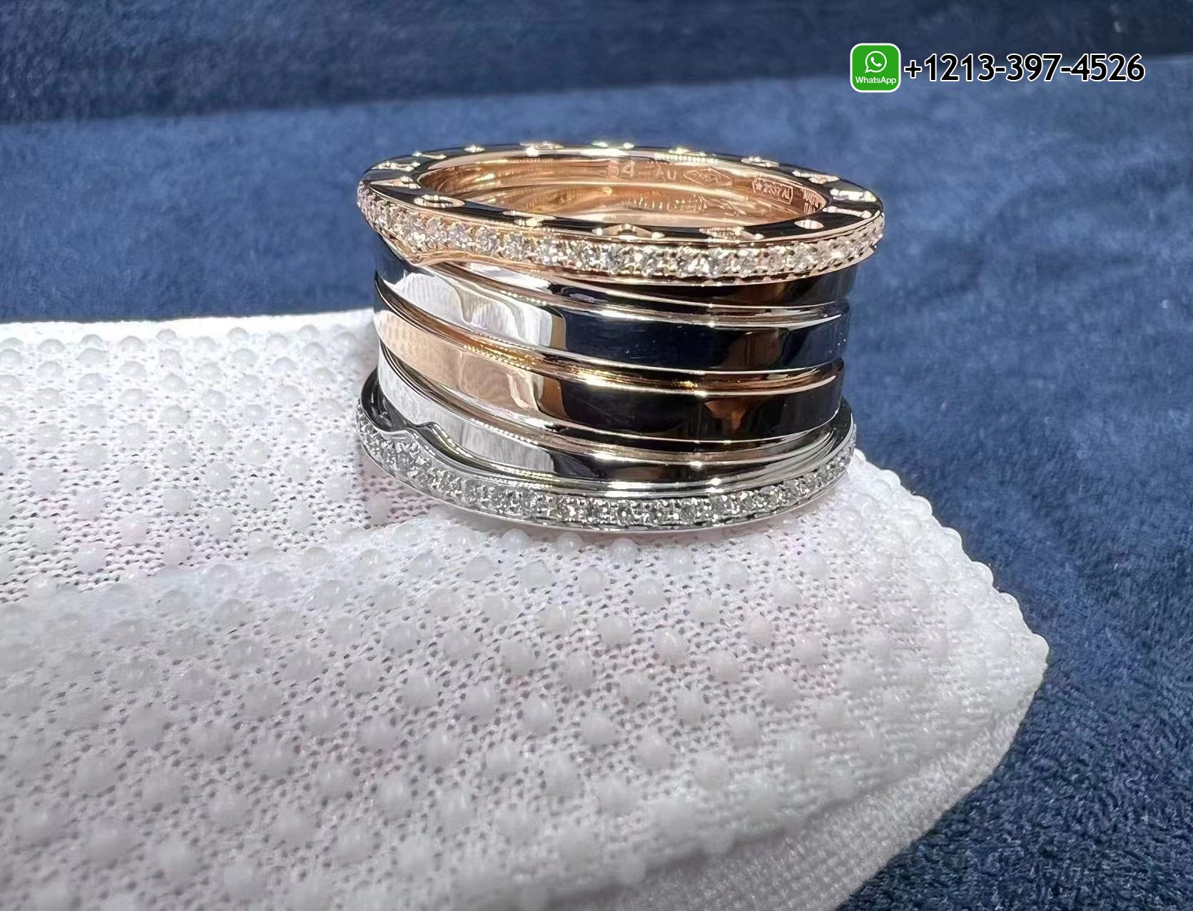 2adkvjmwhnq Best Sellers 1:1 Quality Cheap Custom Made Bvlgari B.Zero1 18kt Rose Gold and White Gold With Diamonds Ring - High Quality 18k Gold and Diamond Luxury Distinctive Collection Designer Jewelry Customized Factory Price - Image 6