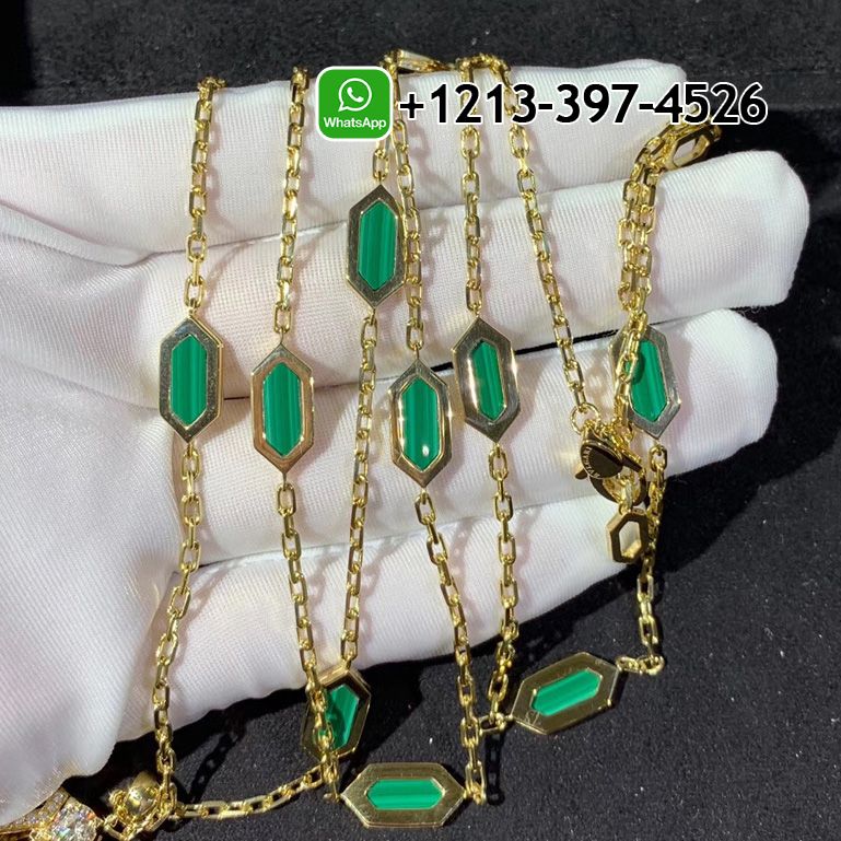 2aycdmvjtmn Custom Made Best Sellers Quality 1:1 Bvlgari Serpenti 18 kt yellow gold necklace with tassel set with a diamond, pavé diamonds and malachite eyes - High Quality 18k Gold and Diamond Luxury Distinctive Collection Designer Jewelry Customized Factory Price - Image 2
