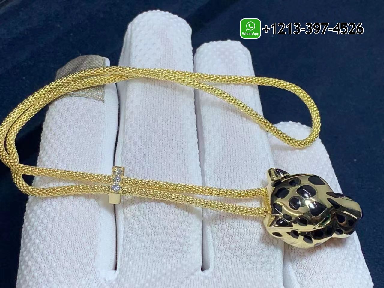 2gmcbtnq1wk Best Sellers 1:1 Quality Cheap Custom Made 18k Yellow Gold 2 Tsavorite Garnets Onyx Panthere de Cartier and Diamond Bracelet - High Quality 18k Gold and Diamond Luxury Distinctive Collection Designer Jewelry Customized Factory Price - Image 4