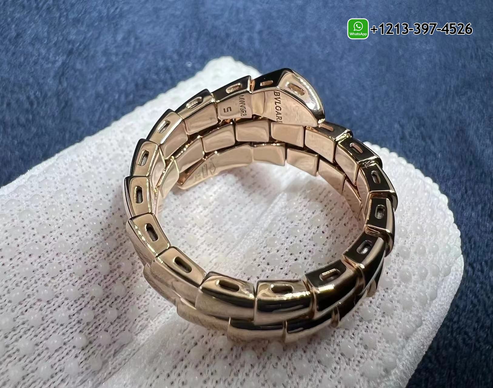 2igjcc30a2x Best Sellers 1:1 Quality Cheap Custom Made Bvlgari Serpenti Viper 2-coil 18k Rose Gold Diamonds Wrap Ring - High Quality 18k Gold and Diamond Luxury Distinctive Collection Designer Jewelry Customized Factory Price - Image 3
