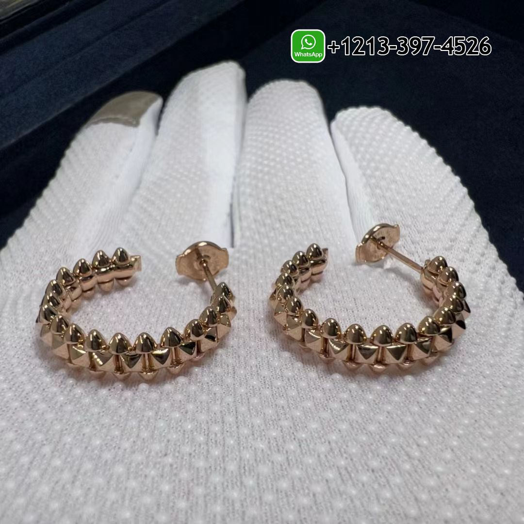 2njeq4jlg0v Best Sellers 1:1 Quality Cheap Custom Made Cartier Solid 18k Rose Gold Small Clash de Cartier Hoop Earrings Replica - High Quality 18k Gold and Diamond Luxury Distinctive Collection Designer Jewelry Customized Factory Price - Image 6