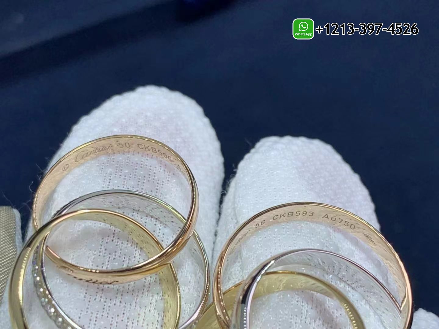 2rghipevlx0 Custom Made Best Quality 1:1 Cheap Cartier 18k Gold Pink, Yellow, White Diamond Trinity de Cartier 3 Brand Ring - High Quality 18k Gold and Diamond Luxury Distinctive Collection Designer Jewelry Customized Factory Price - Image 3