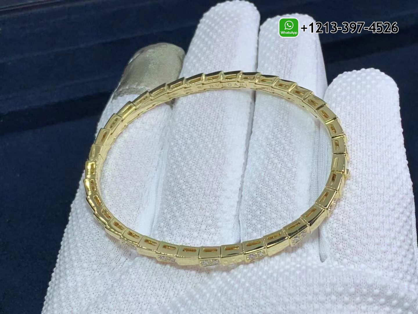 2tjr0qibjof Custom Made Best Quality 1:1 Cheap Bvlgari Serpenti 18k Yellow Gold Set with Demi Pavé Diamonds Bracelet - High Quality 18k Gold and Diamond Luxury Distinctive Collection Designer Jewelry Customized Factory Price - Image 4