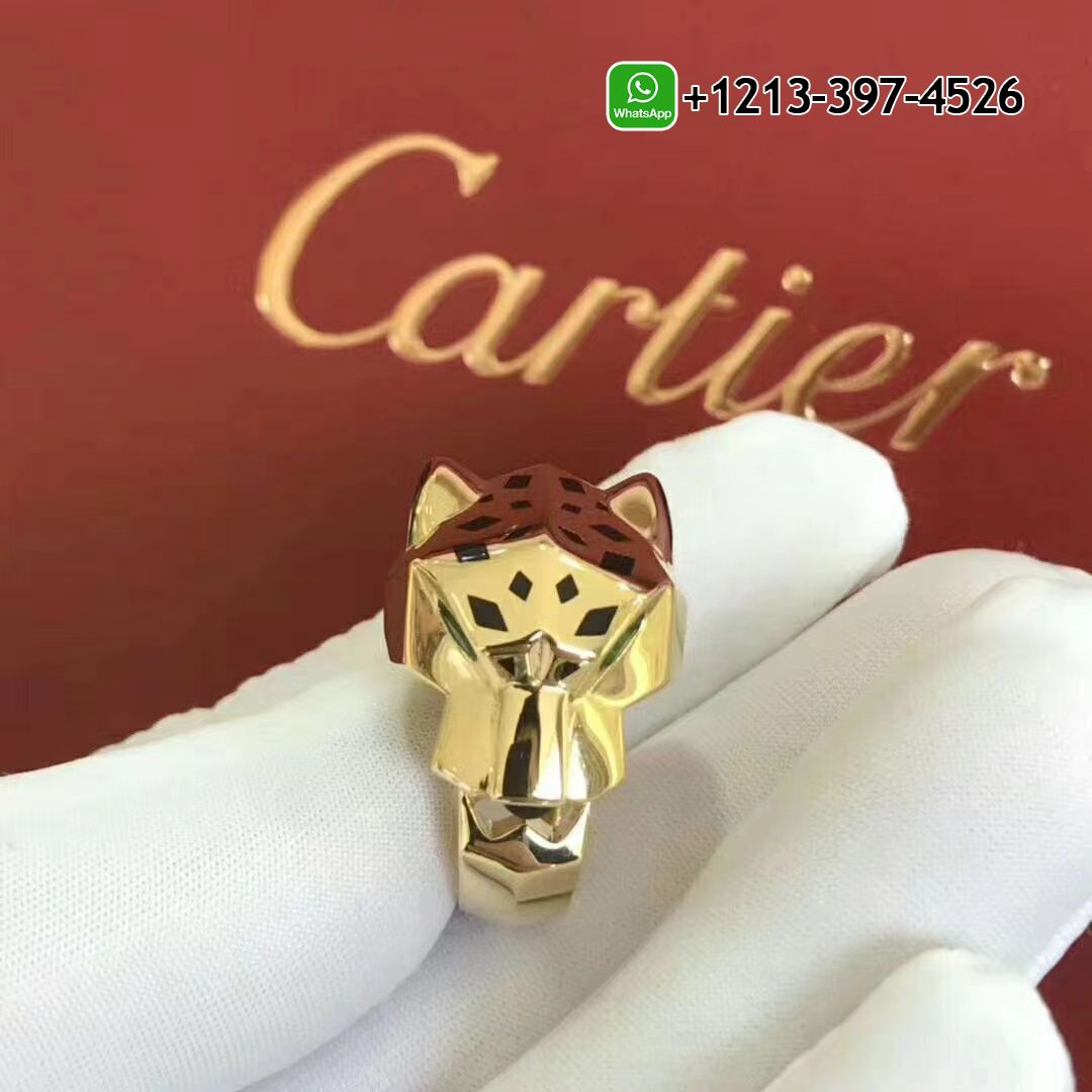 Best Sellers 1:1 Quality Cheap Custom Made Cartier Solid 18K Yellow Gold Panthere de Cartier Lacquer Tsavorite Garnets, Onyx Ring - High Quality 18k Gold and Diamond Luxury Distinctive Collection Designer Jewelry Customized Factory Price 2yvvm5z5zjd