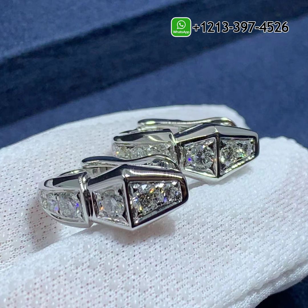 2ywx1knfkxf Best Sellers 1:1 Quality Cheap Custom Made Bvlgari Serpenti Snake Diamond Huggie 18K White Gold Earrings - High Quality 18k Gold and Diamond Luxury Distinctive Collection Designer Jewelry Customized Factory Price