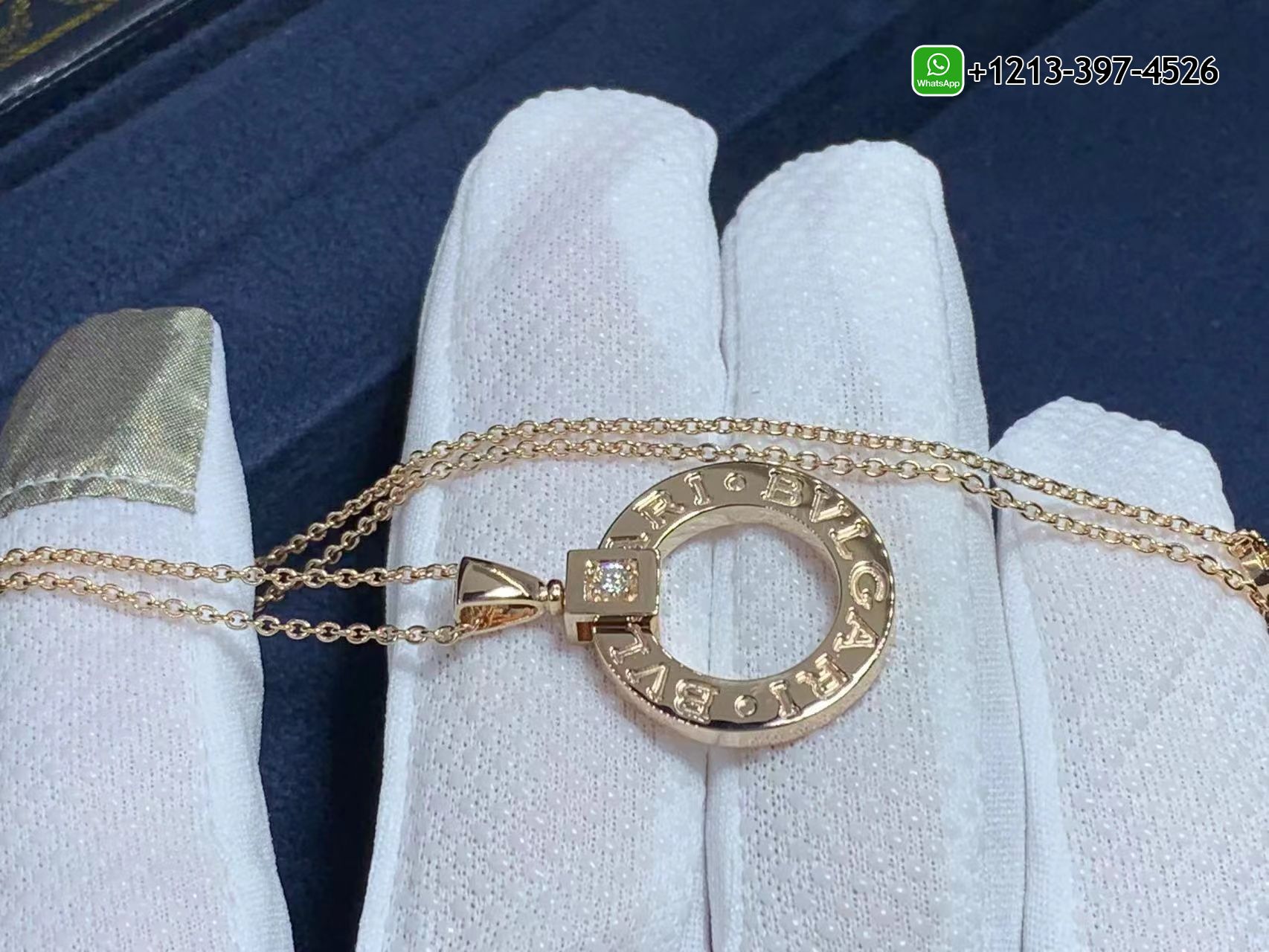 2zd4hr2p4kn Custom Made Best Quality 1:1 Copy Bvlgari Necklace With 18K Rose Gold Pendant Set With a Diamond - High Quality 18k Gold and Diamond Luxury Distinctive Collection Designer Jewelry Customized Factory Price - Image 4