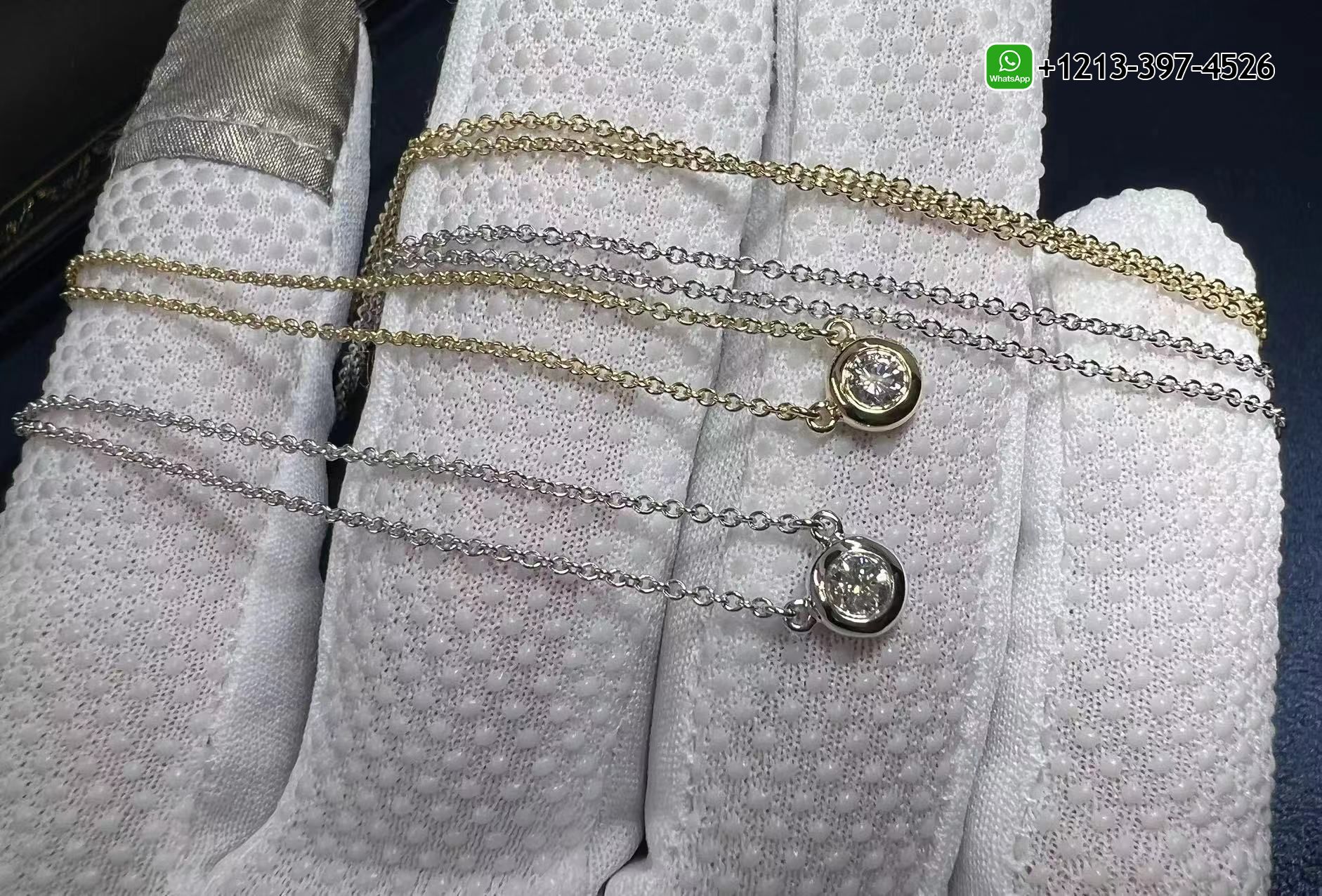 33j0enye2f2 Tiffany Elsa Peretti Platinum Diamonds by the Yard Single Diamond Pendant - High Quality 18k Gold and Diamond Luxury Distinctive Collection Designer Jewelry Customized Factory Price - Image 3