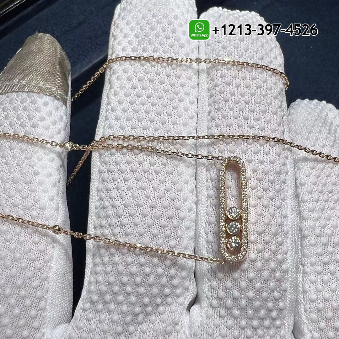 Buy Cheap 18k Gold Custom Made Messika Baby Move Pave Diamond 18K Rose Gold Pendant Necklace - High Quality 18k Gold and Diamond Luxury Distinctive Collection Designer Jewelry Customized Factory Price