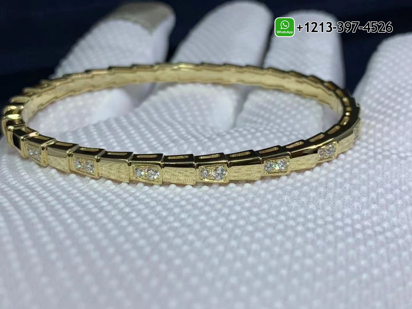 3aulr0lsiy3 Custom Made Best Quality 1:1 Cheap Bvlgari Serpenti 18k Yellow Gold Set with Demi Pavé Diamonds Bracelet - High Quality 18k Gold and Diamond Luxury Distinctive Collection Designer Jewelry Customized Factory Price - Image 3