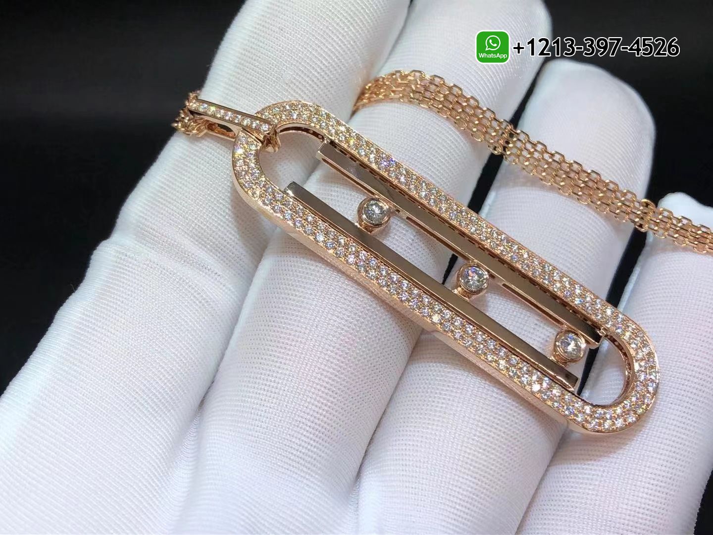 3cow45yxm5d Best Sellers 1:1 Quality Cheap Custom Made Messika Move 10th anniversary Long Lenght Necklace Pink Gold Diamond Necklace - High Quality 18k Gold and Diamond Luxury Distinctive Collection Designer Jewelry Customized Factory Price - Image 2