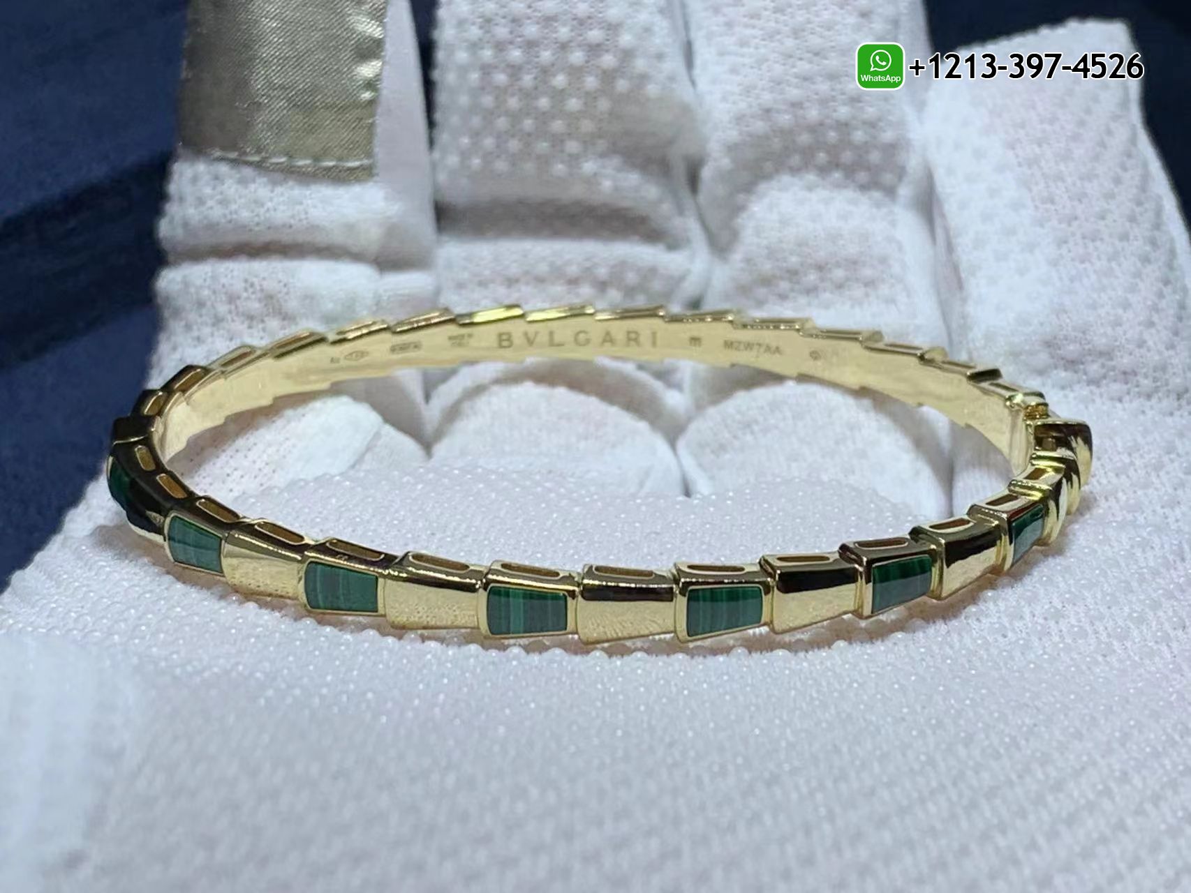 3cq5pebez5z Custom Made Best Quality 1:1 Copy Bvlgari Serpenti 18k Yellow Gold Set With Malachite Elements Bracelet - High Quality 18k Gold and Diamond Luxury Distinctive Collection Designer Jewelry Customized Factory Price - Image 5