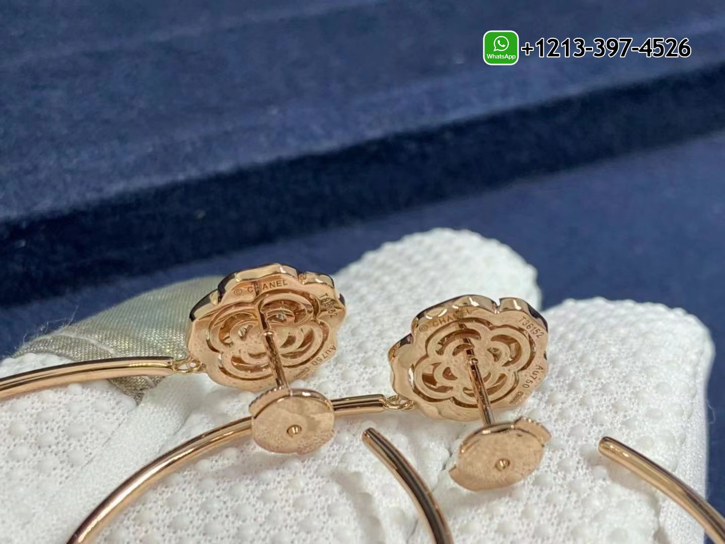 3cxftama4zl Best Sellers 1:1 Quality Cheap Custom Made 18k Rose Gold & Diamond Extrait De Camélia Hoop Earrings - High Quality 18k Gold and Diamond Luxury Distinctive Collection Designer Jewelry Customized Factory Price - Image 2