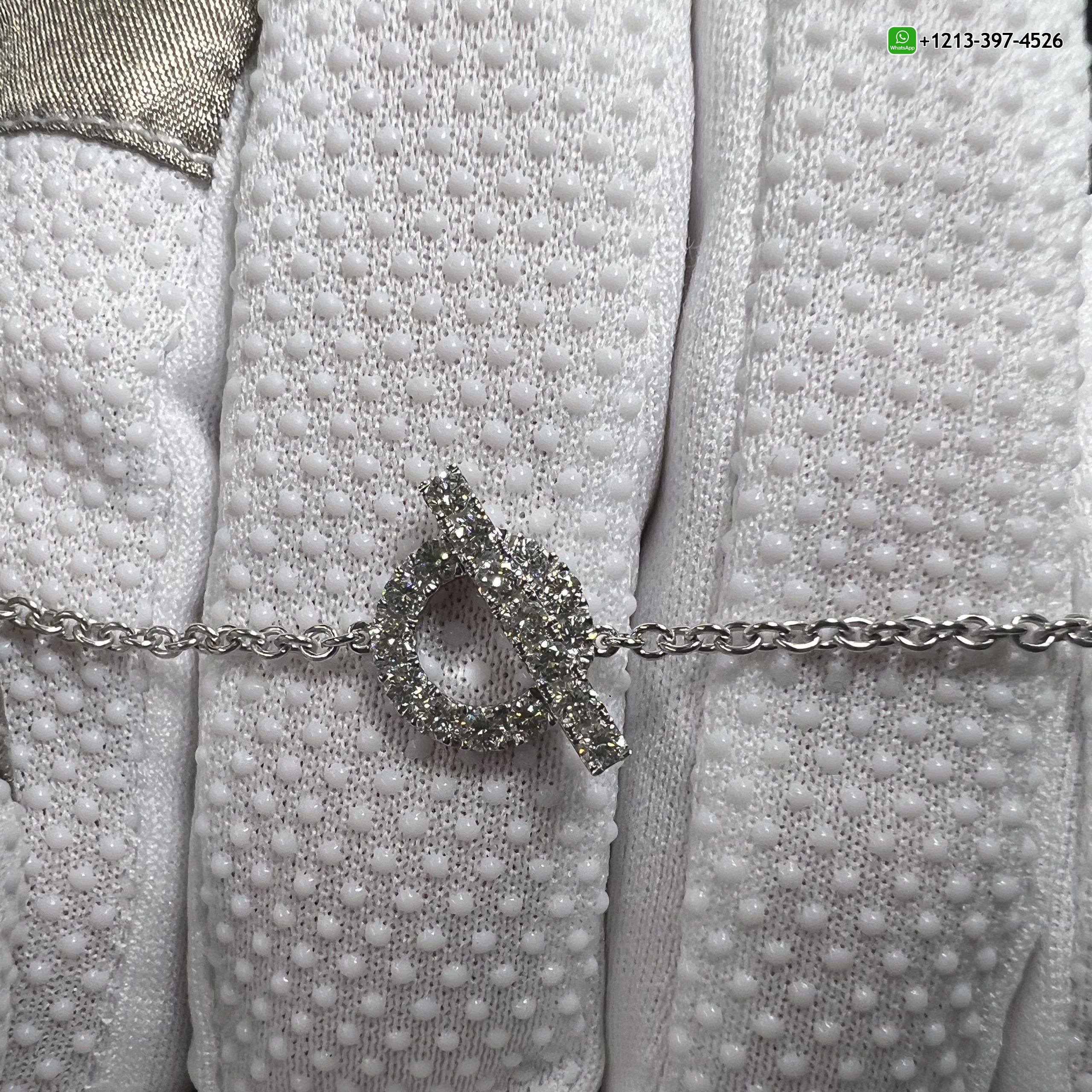 3dvhrf0fm1r Custom Made Best Quality 1:1 Hermes Finesse Diamond 18K White Gold Bracelet - High Quality 18k Gold and Diamond Luxury Distinctive Collection Designer Jewelry Customized Factory Price - Image 2