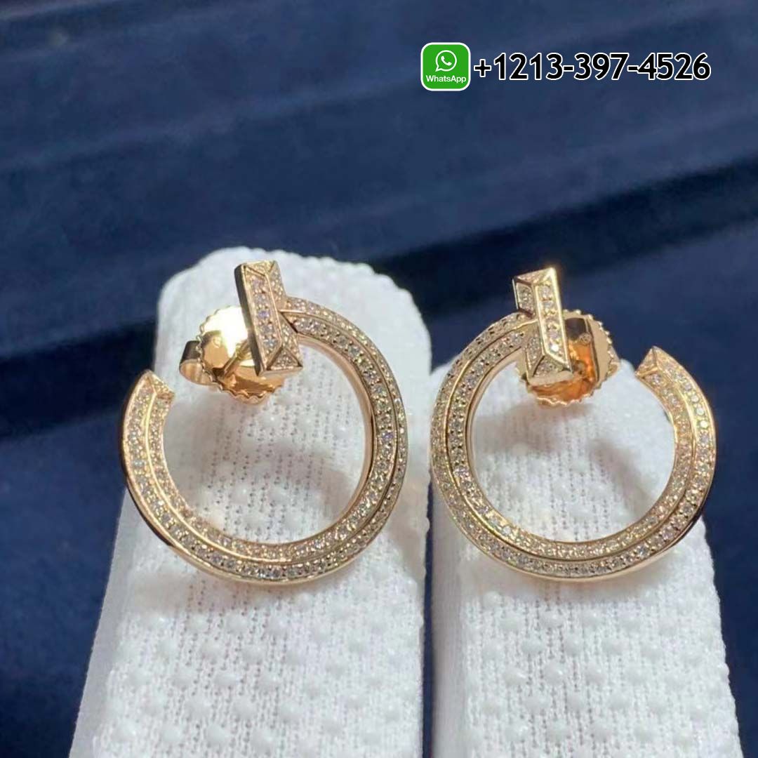 3eu1bcon05i Custom Made Best Quality 1:1 Cheap Tiffany 18k Rose Gold Diamond T T1 Open Hoop Earrings - High Quality 18k Gold and Diamond Luxury Distinctive Collection Designer Jewelry Customized Factory Price