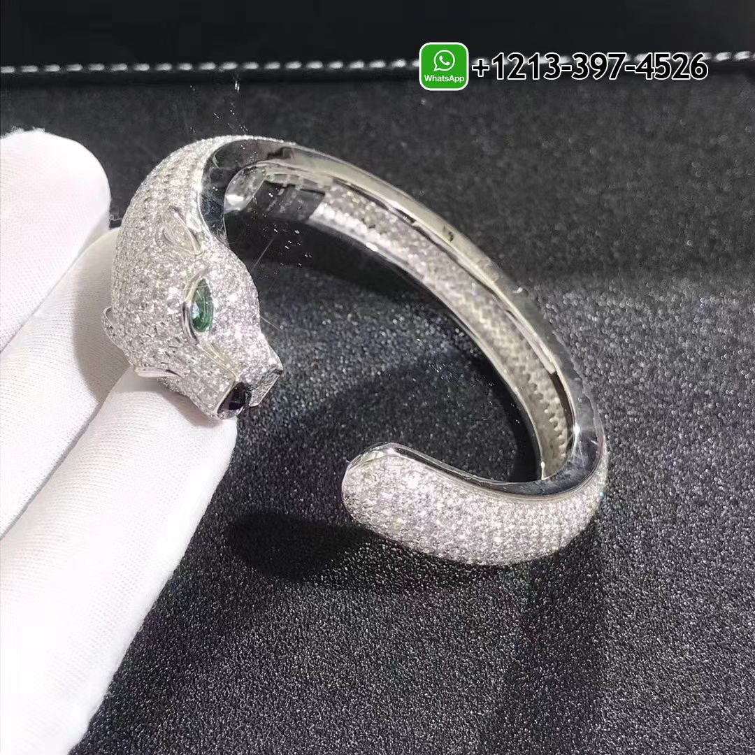 3gbnigh0w5r Custom Made Best Sellers Quality 1:1 Cartier 18k White Gold Full Pave Diamond Panthère de Bracelet - High Quality 18k Gold and Diamond Luxury Distinctive Collection Designer Jewelry Customized Factory Price - Image 3