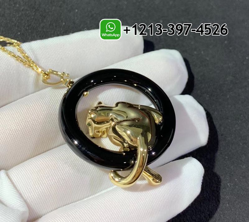 3j4cnmydod0 Best Sellers 1:1 Quality Cheap Custom Made Cartier 18k Yellow Gold Black Ceramic, Black Lacquer Panthere de Cartier Necklace - High Quality 18k Gold and Diamond Luxury Distinctive Collection Designer Jewelry Customized Factory Price - Image 3